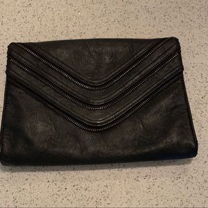Black Faux Leather Clutch
